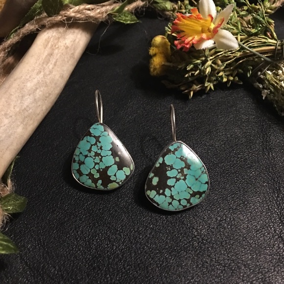 Vintage Sarah Chee red mountain turquoise earrings